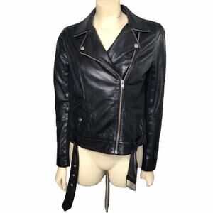 Trouve Black Softest Leather Moto Jacket